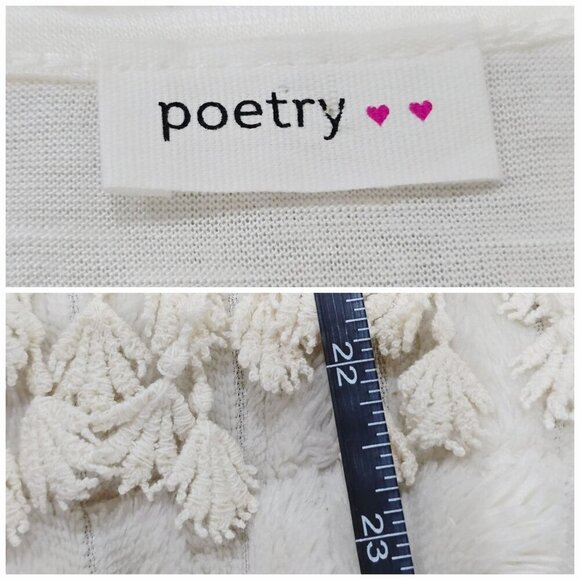 Poetry ✦ White Boho Crochet Tank ✦ Tassel Hem w/ Halter Neck Size S - Picture 8 of 8